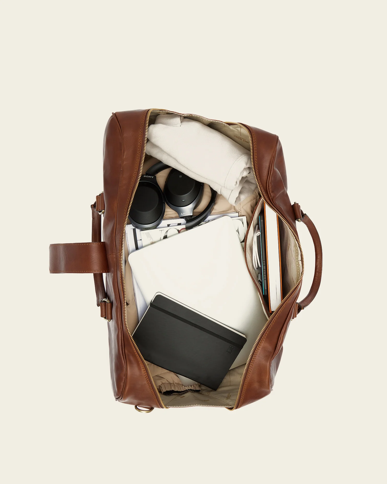 Amerigo Earth - Leather Weekender Bag - Image 9