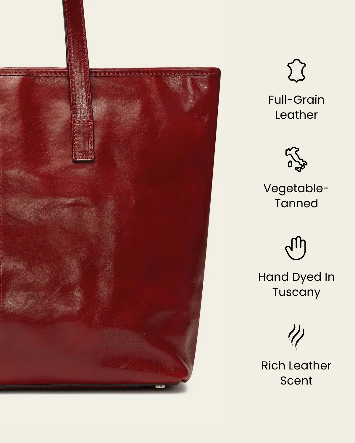 Beatrice Rosso - Leather Work Tote - Image 7