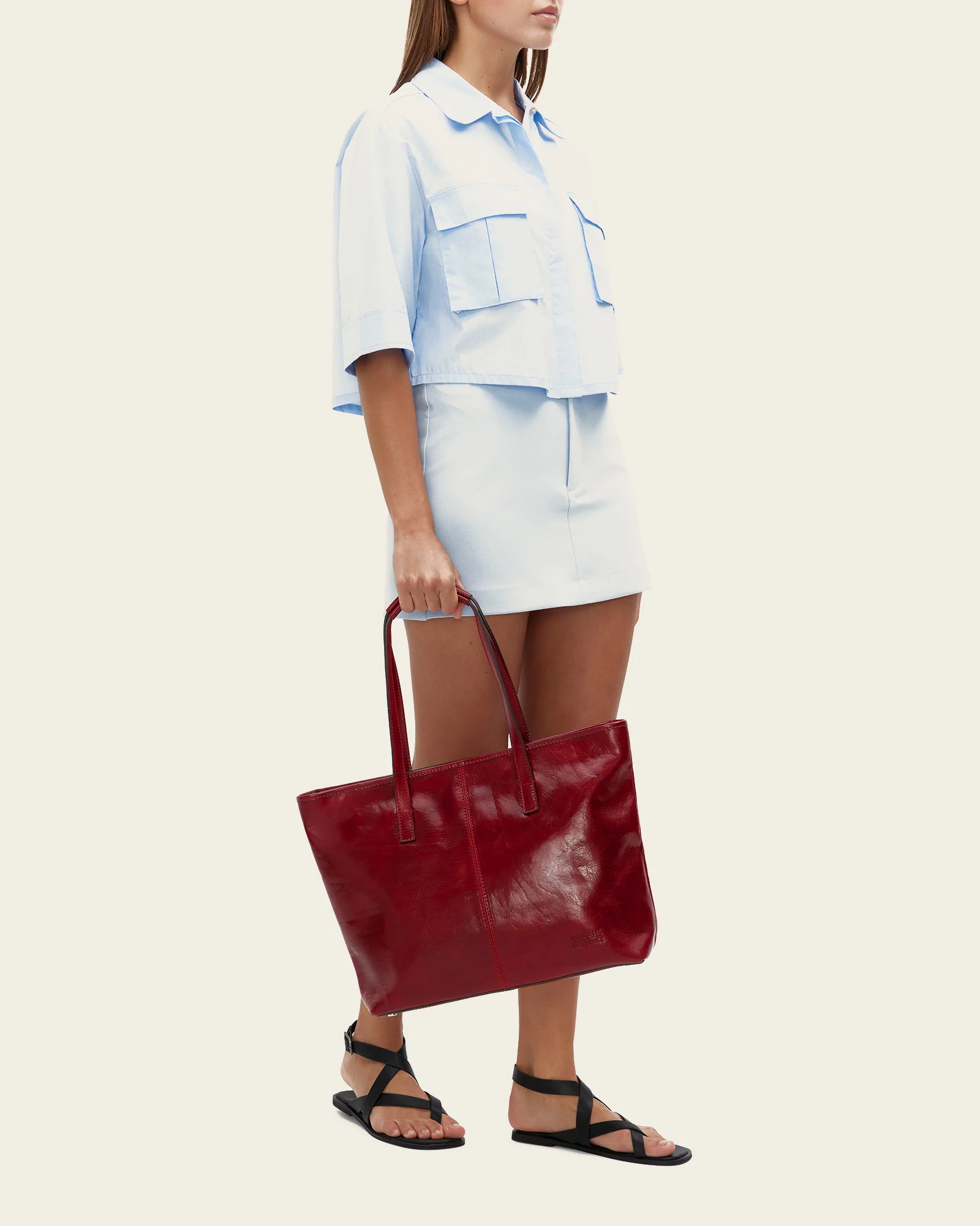 Beatrice Rosso - Leather Work Tote - Image 8