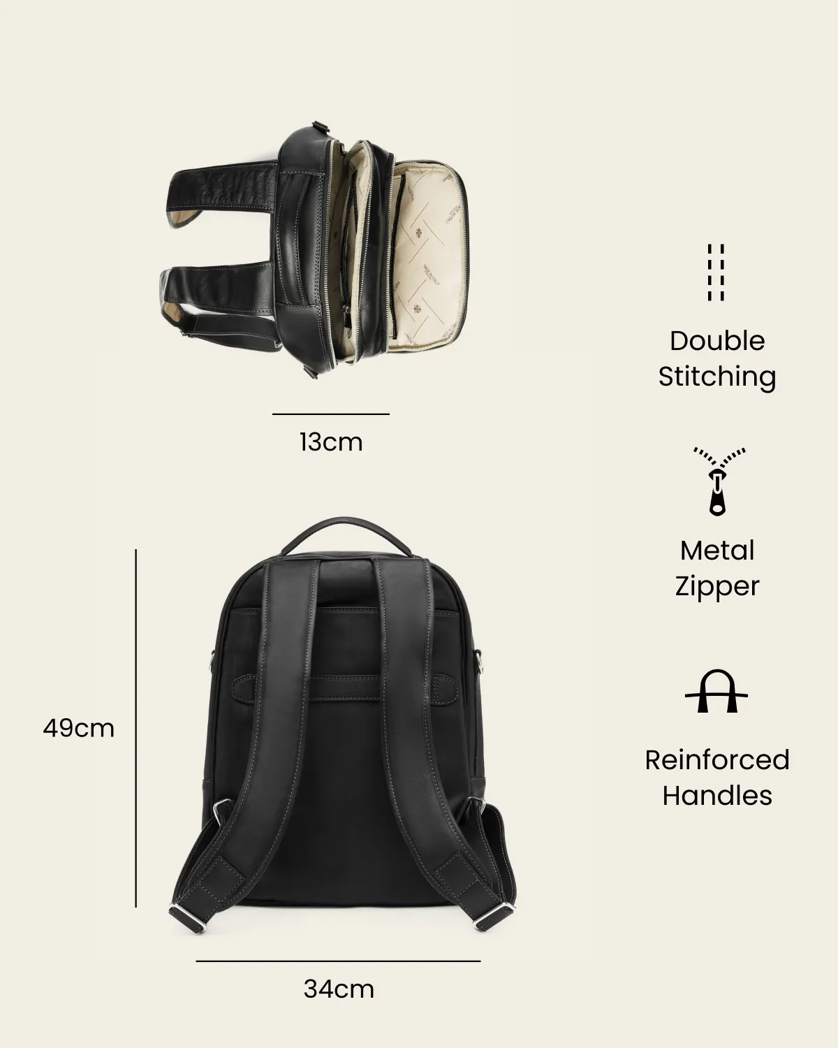 Belfast Ink - Leather Backpack - Image 7