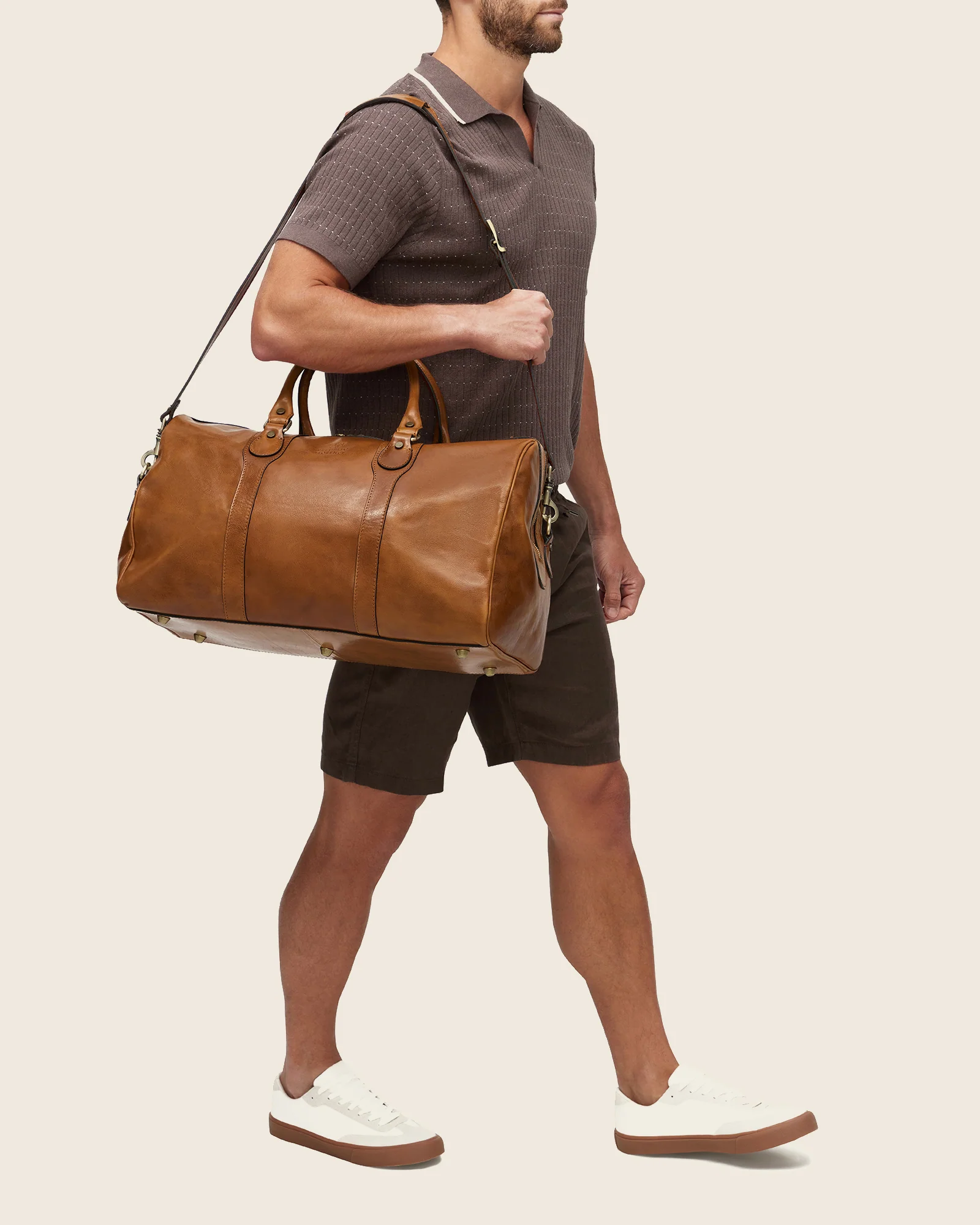 Beltrami Honey - Leather Weekender Bag - Image 7