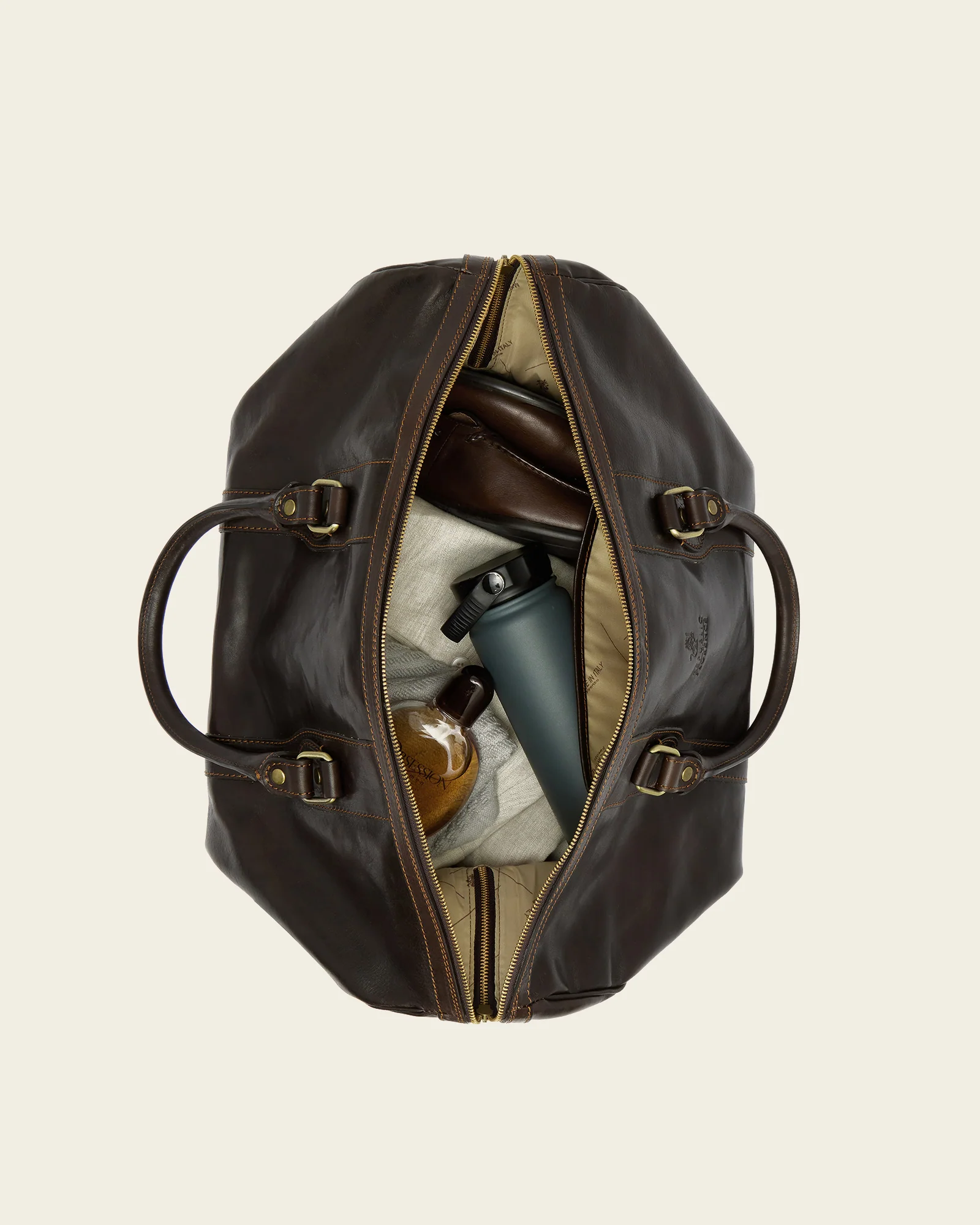 Beltrami Moro - Leather Weekender Bag - Image 9