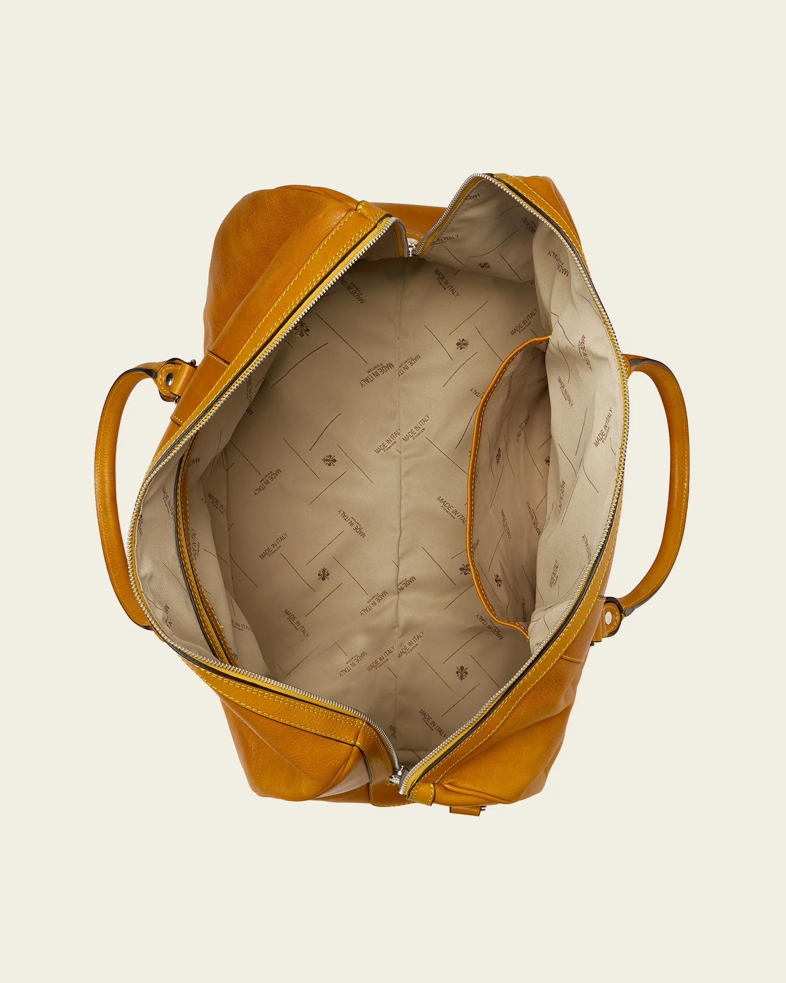 Beltrami Saffron - Leather Weekender Bag - Image 6