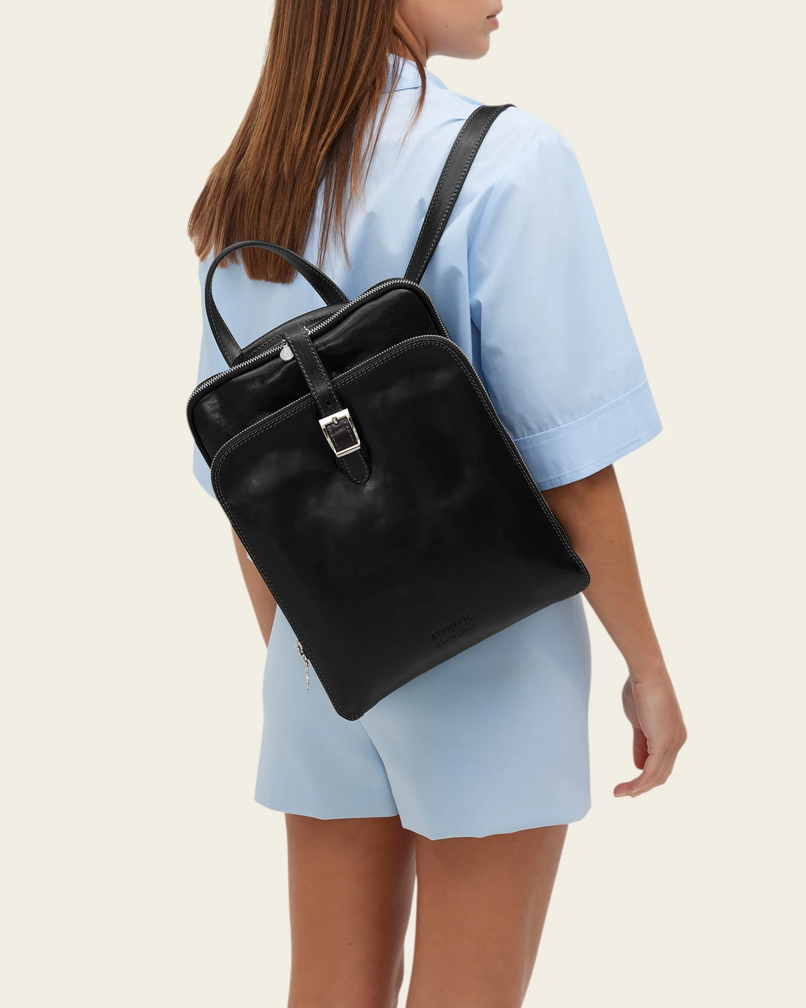 Emma Jet - 3-in-1 Convertible Leather Backpack - Image 6