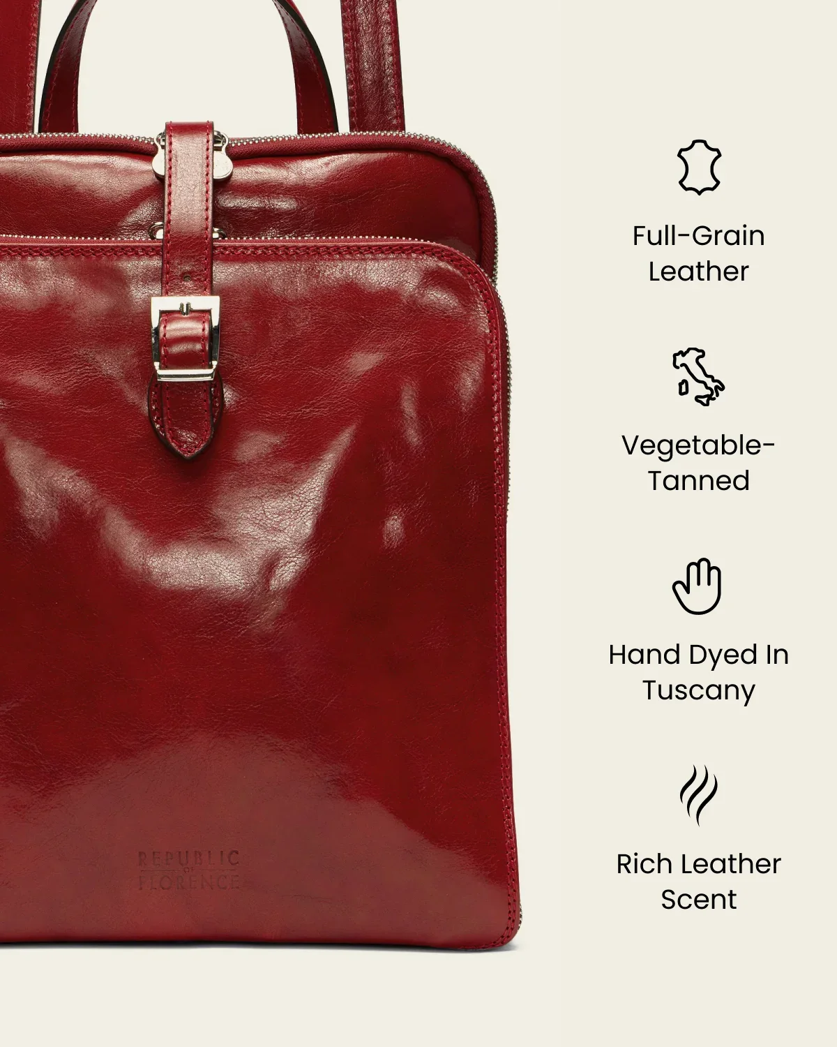 Emma Rosso - 3-in-1 Convertible Leather Backpack - Image 9