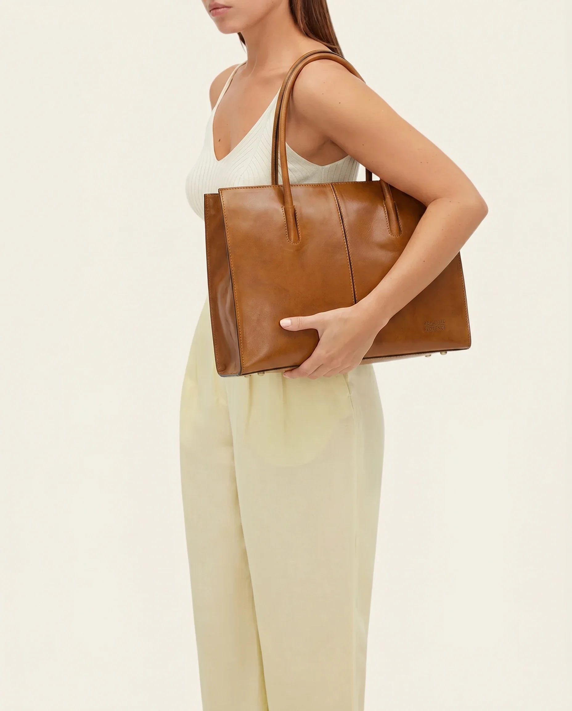 Florence Honey - Leather Work Tote - Image 3
