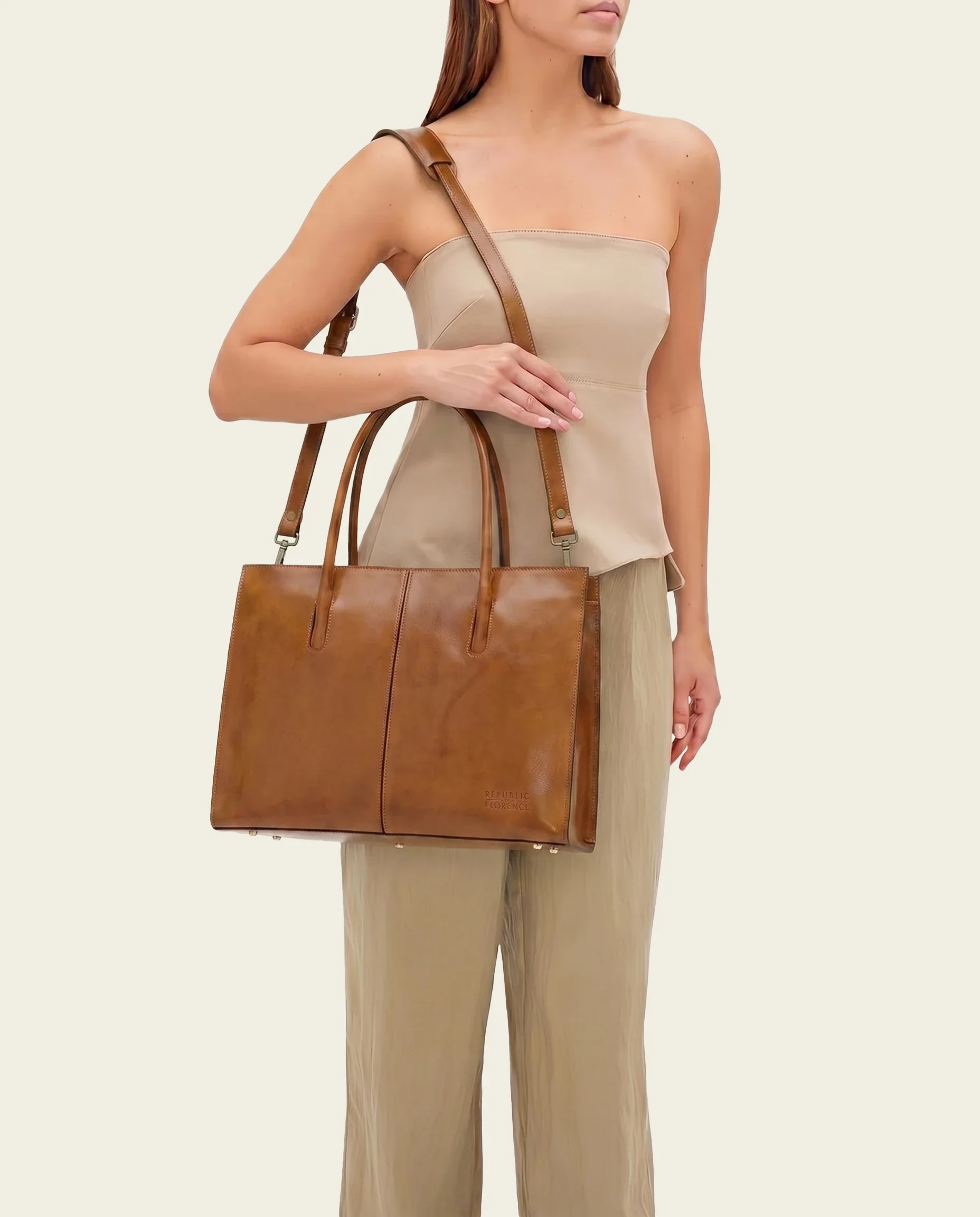Florence Honey - Leather Work Tote - Image 6