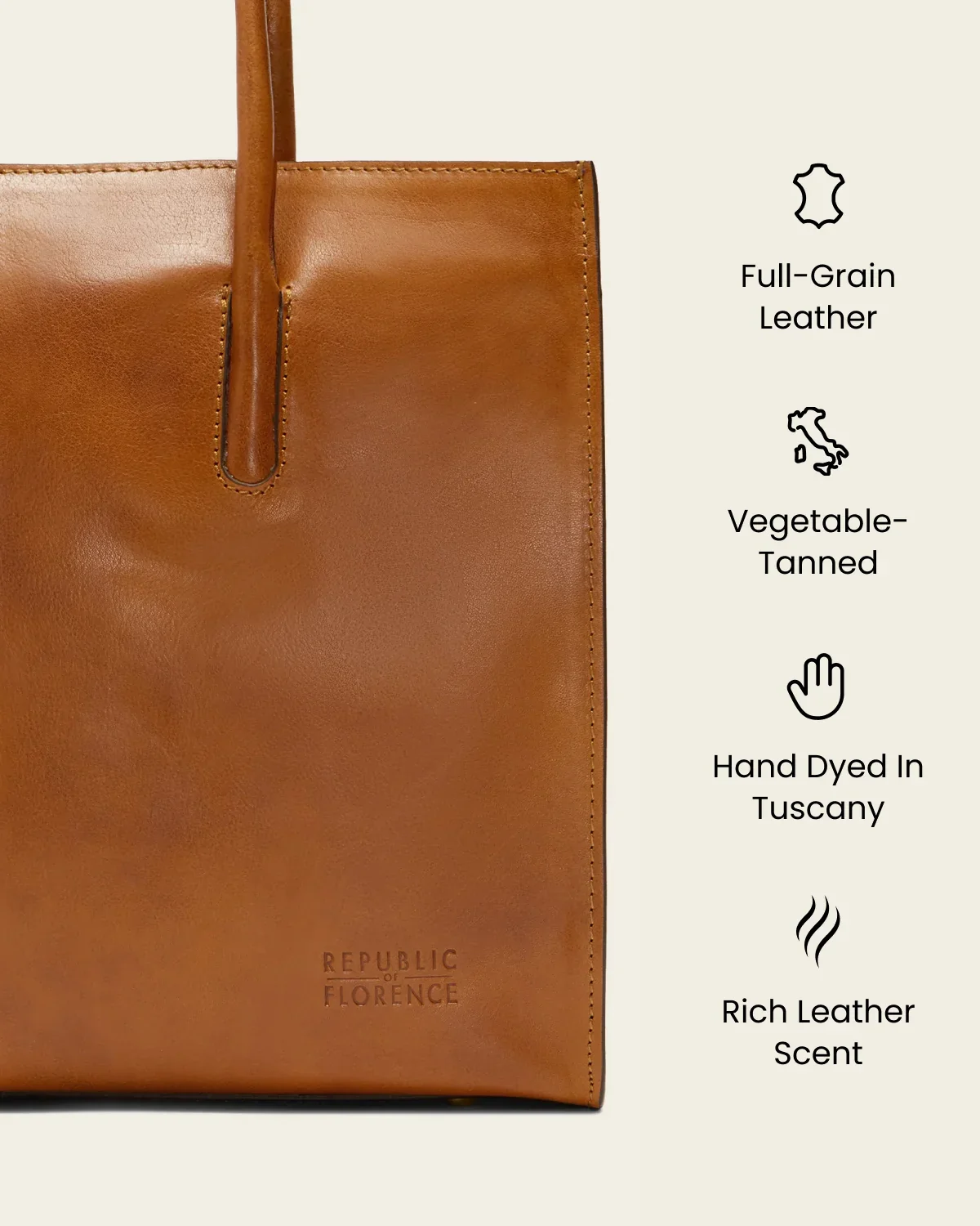 Florence Honey - Leather Work Tote - Image 9