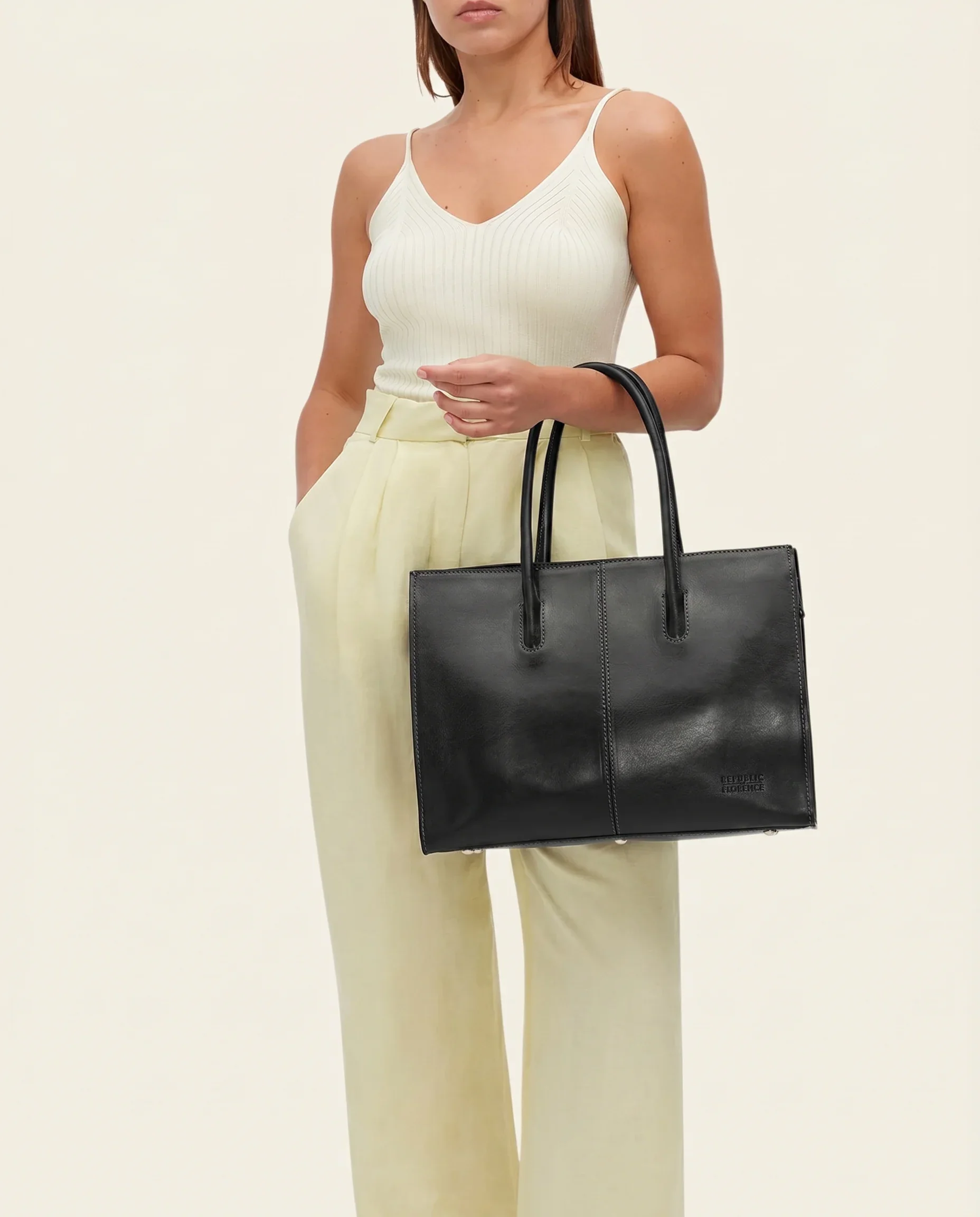 Florence Jet – Leather Work Tote - Image 4