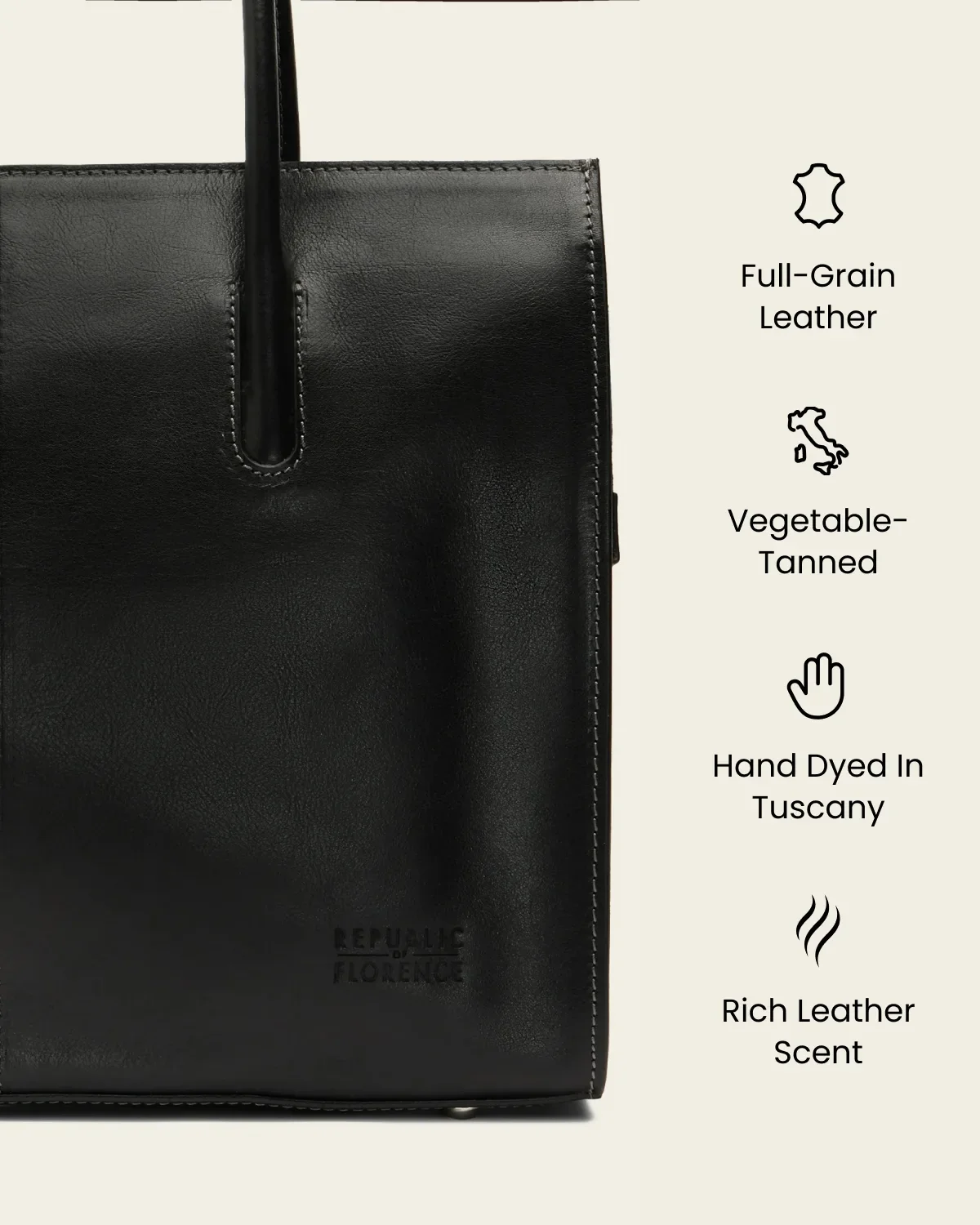Florence Jet – Leather Work Tote - Image 9