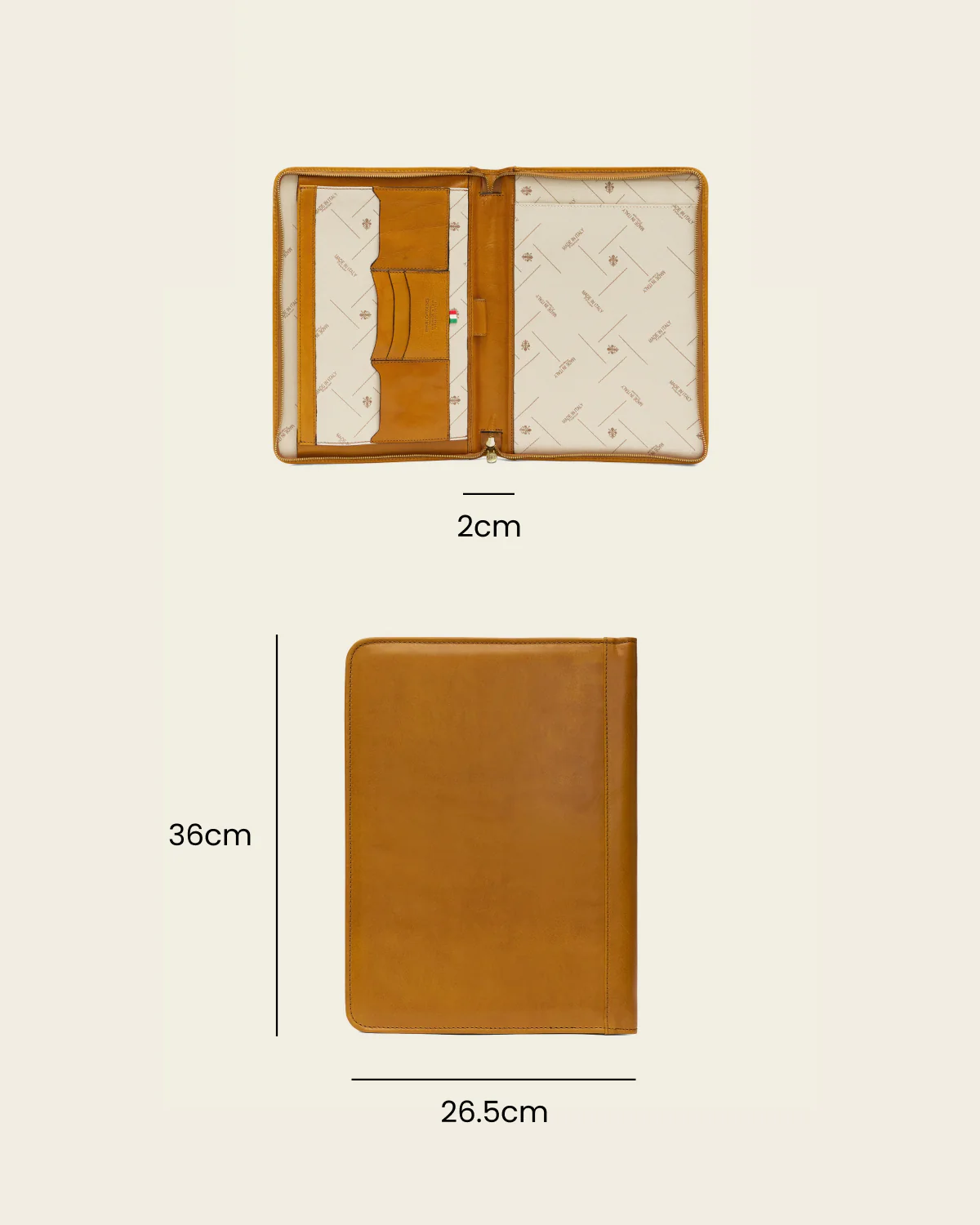 Folio Saffron - Slim Zip Leather Compendium - Image 7