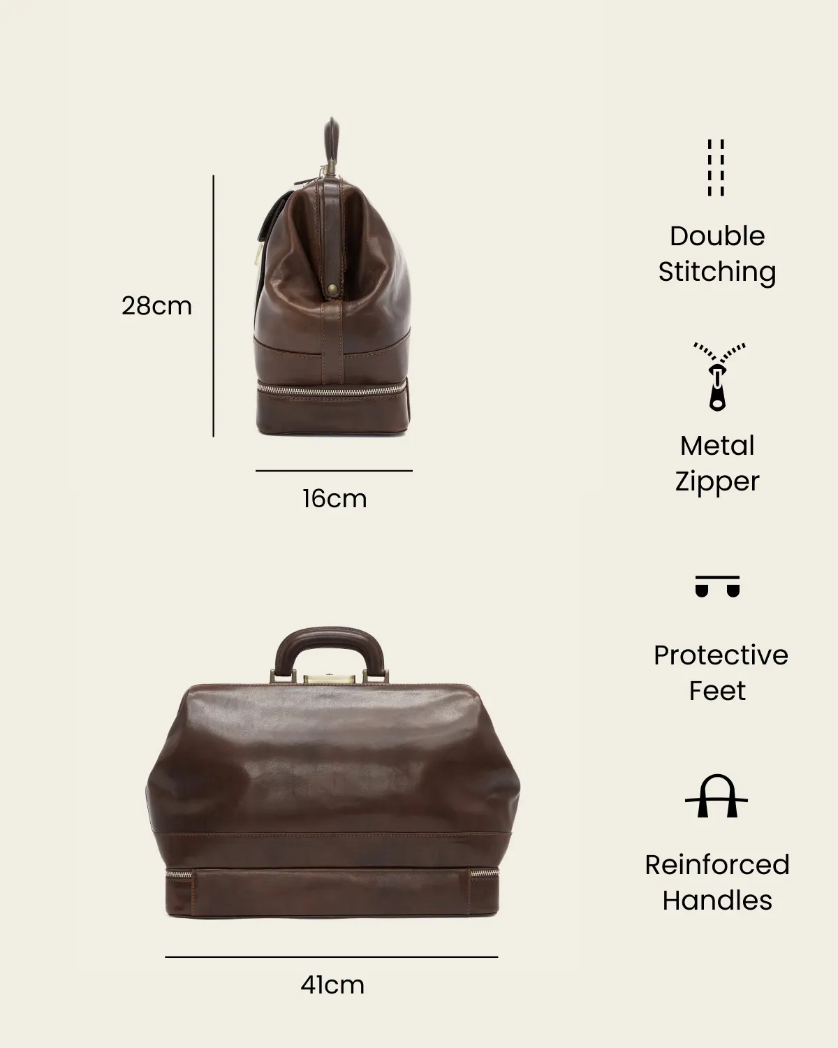 Hippocrates Espresso - Leather Doctor Bag - Image 8