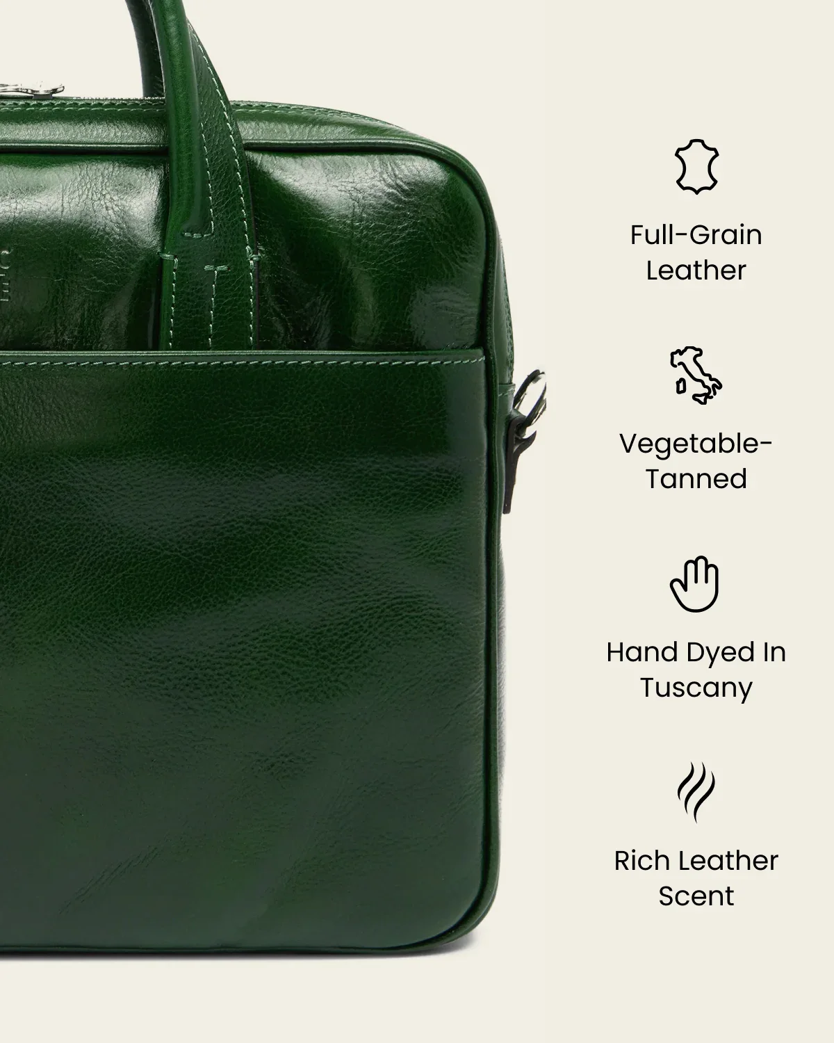 London Forest - 14" Leather Briefcase - Image 8