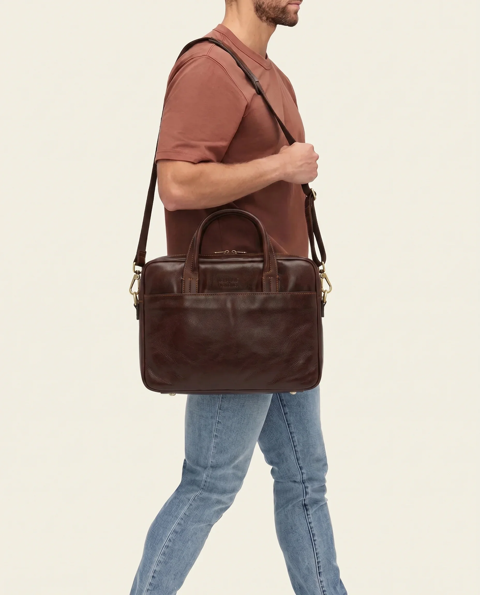 London Terra - 14" Leather Briefcase - Image 3