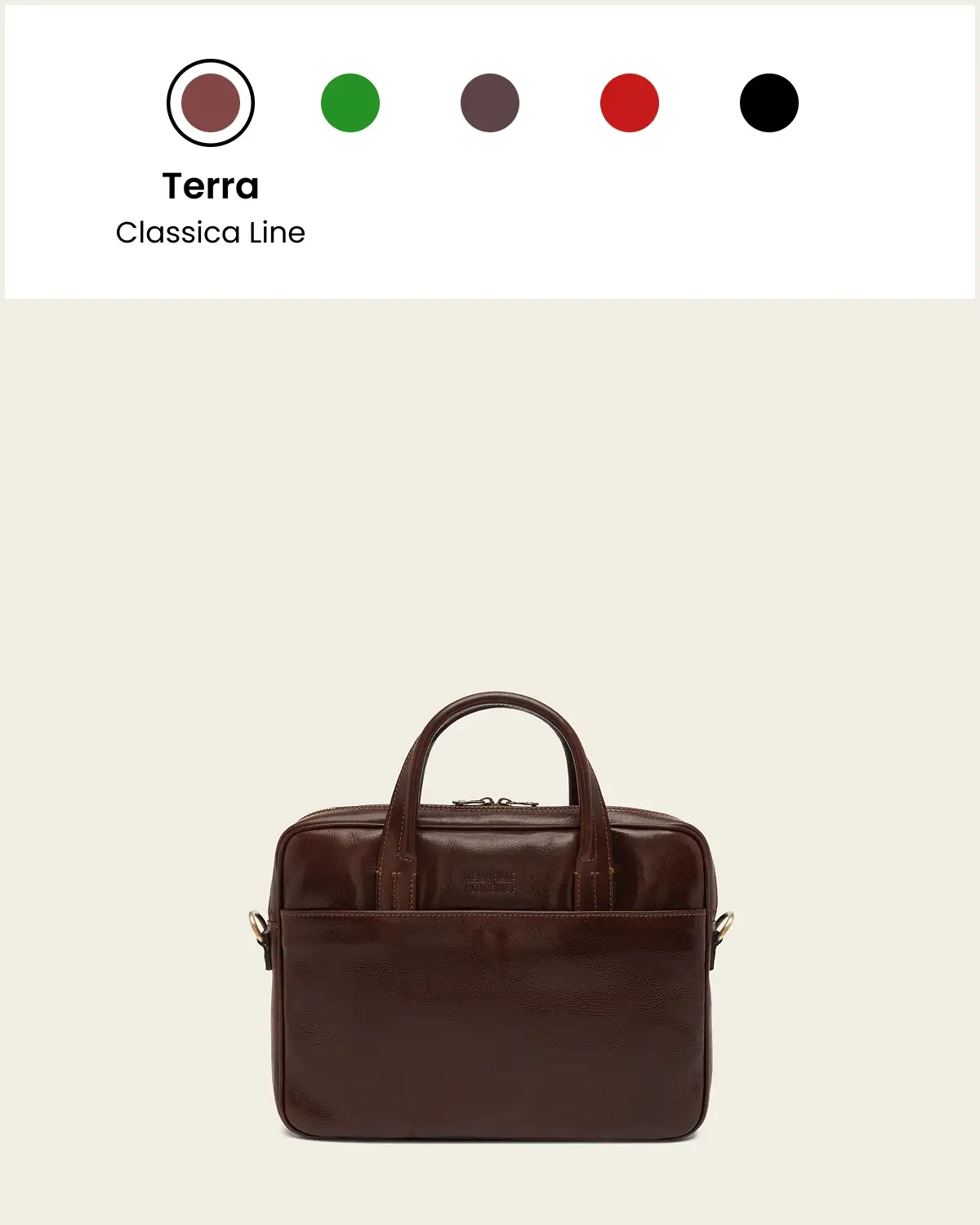 London Terra - 14" Leather Briefcase - Image 9
