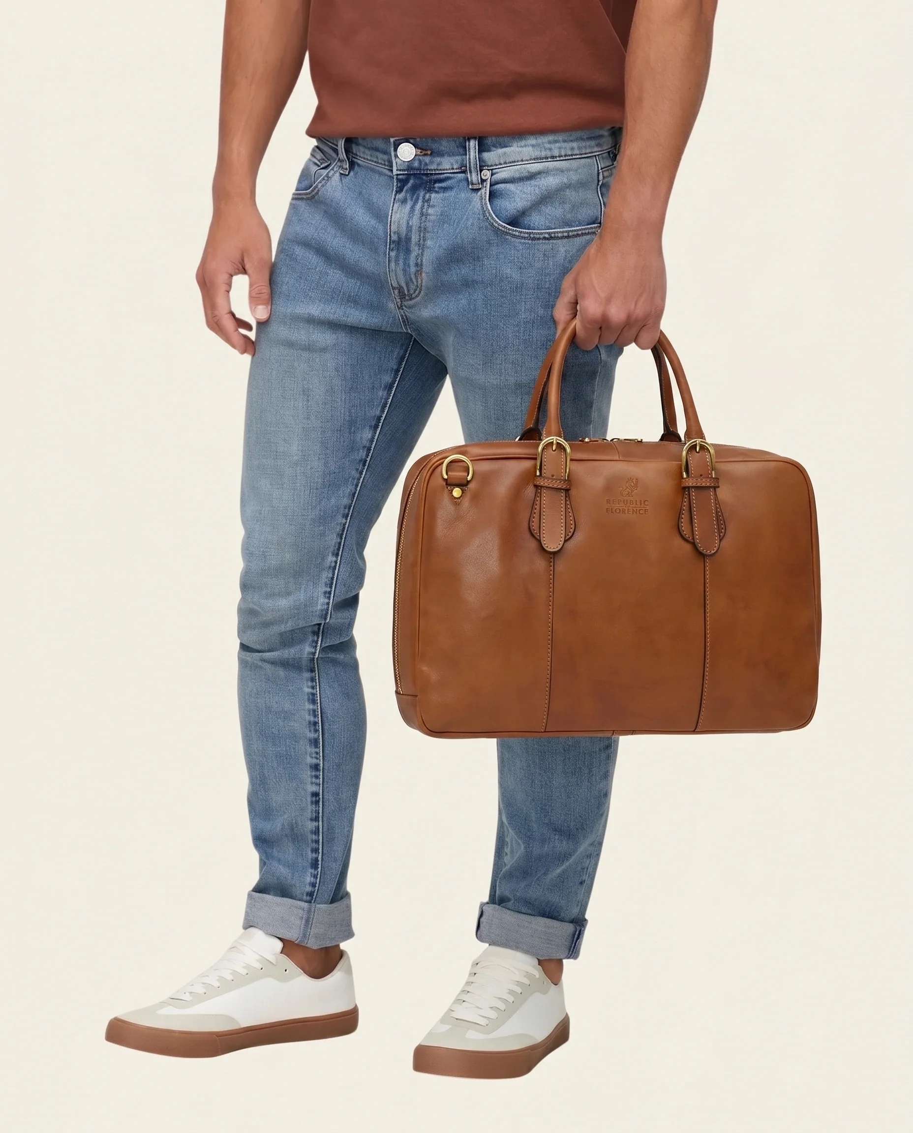 Madrid Burned - 16" Leather Briefcase - Image 3