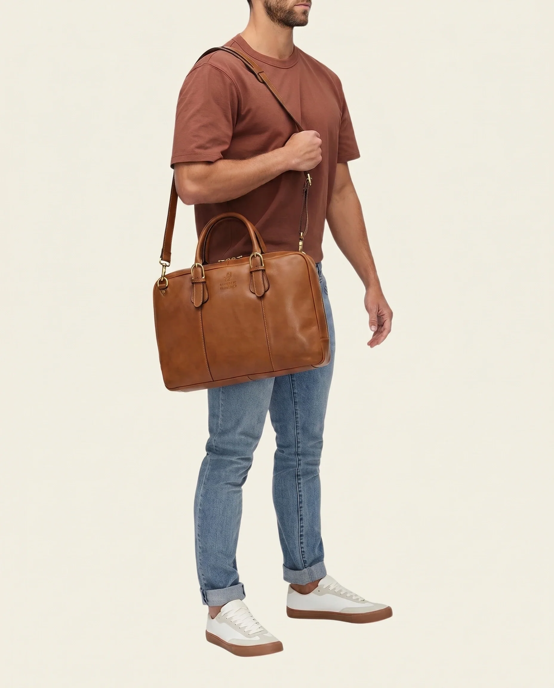 Madrid Burned - 16" Leather Briefcase - Image 9