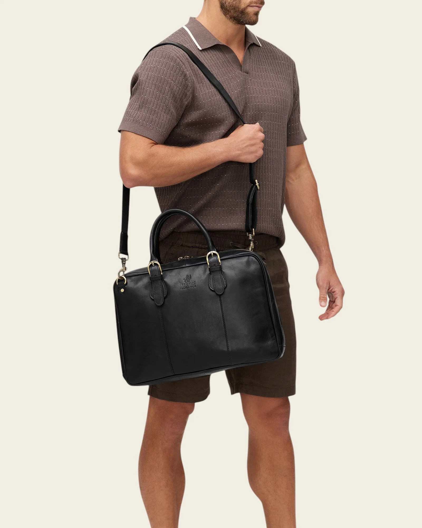 Madrid Ink - 16" Leather Briefcase - Image 3