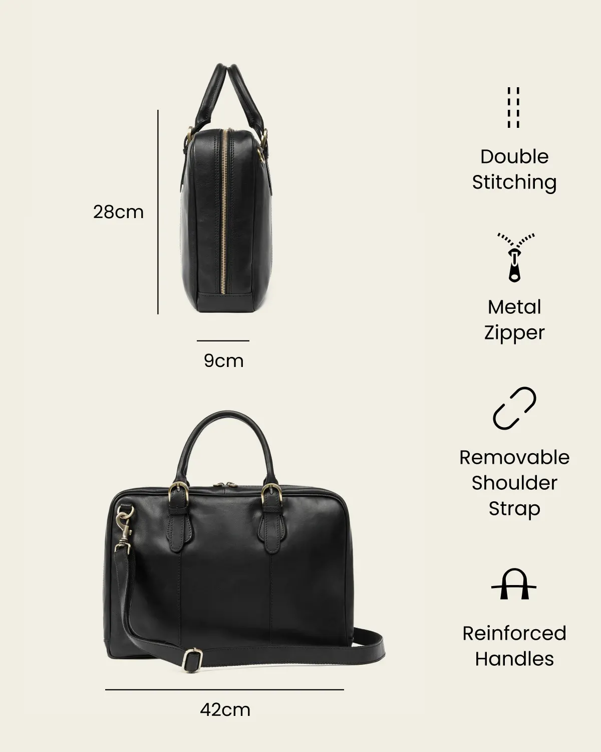 Madrid Ink - 16" Leather Briefcase - Image 7