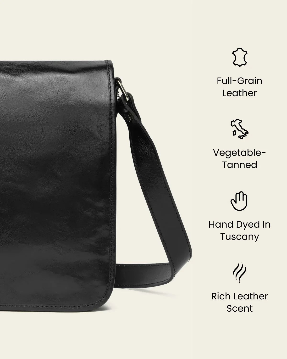 Nero Jet - 15" Leather Messenger Bag - Image 7