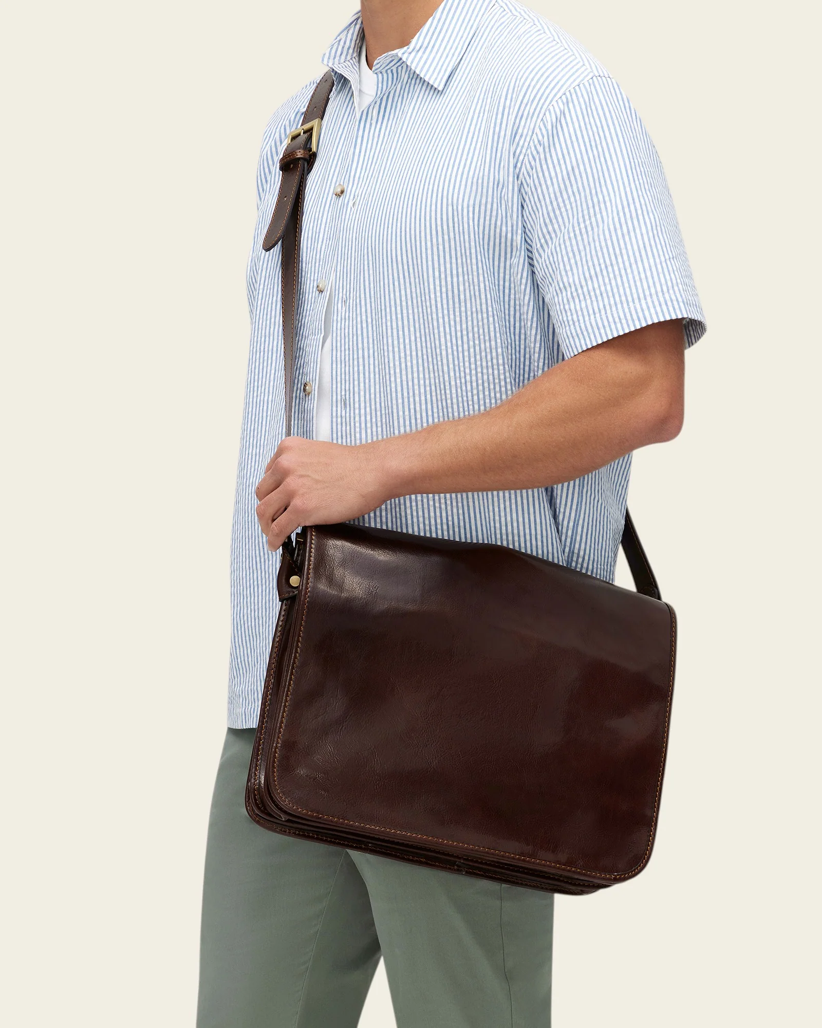 Nero Terra - 15" Leather Messenger Bag - Image 3