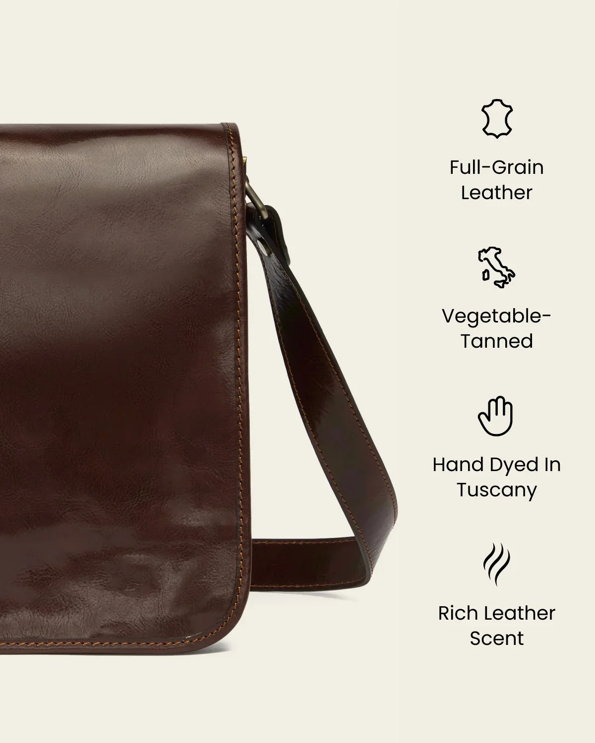Nero Terra - 15" Leather Messenger Bag - Image 7