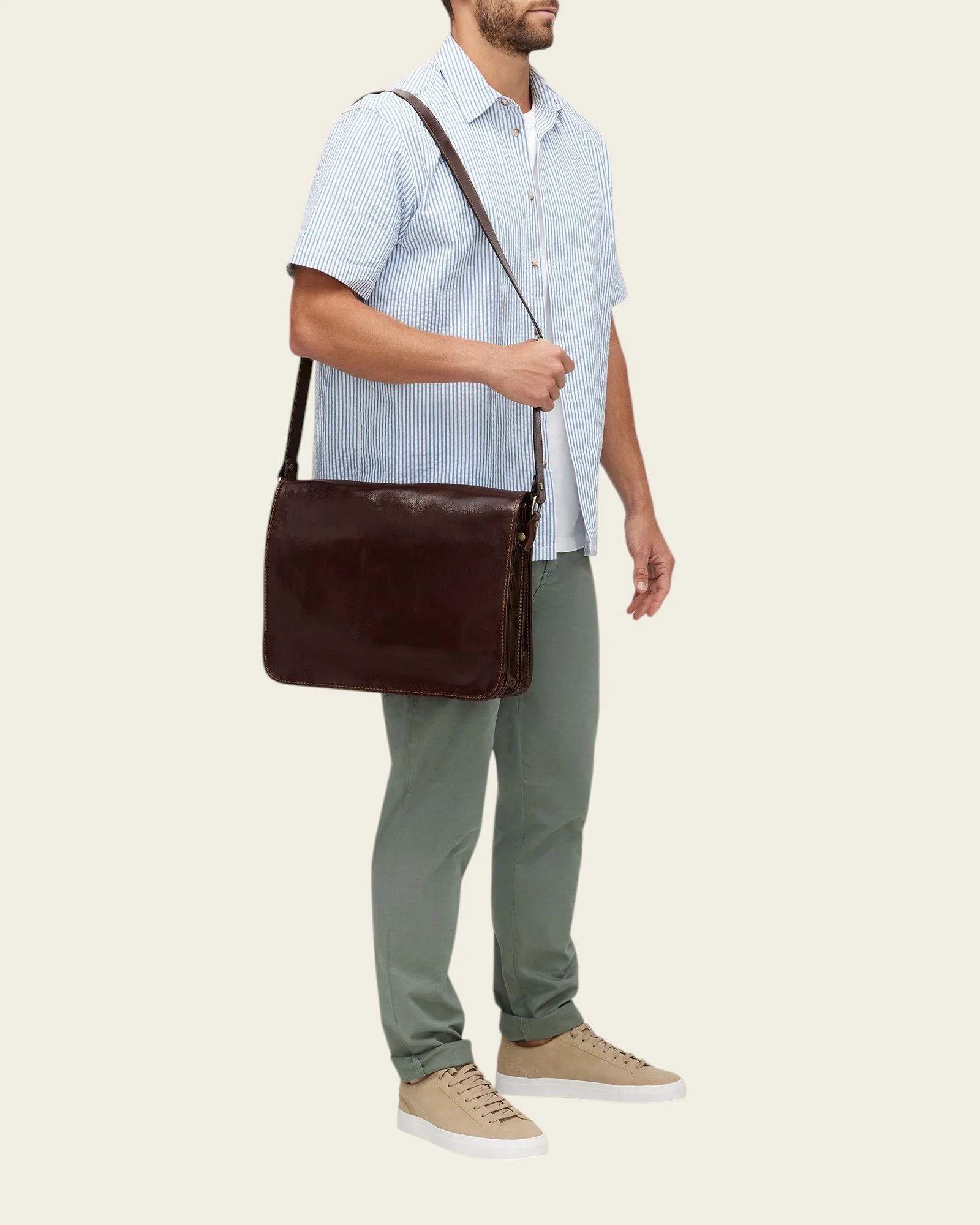 Nero Terra - 15" Leather Messenger Bag - Image 8