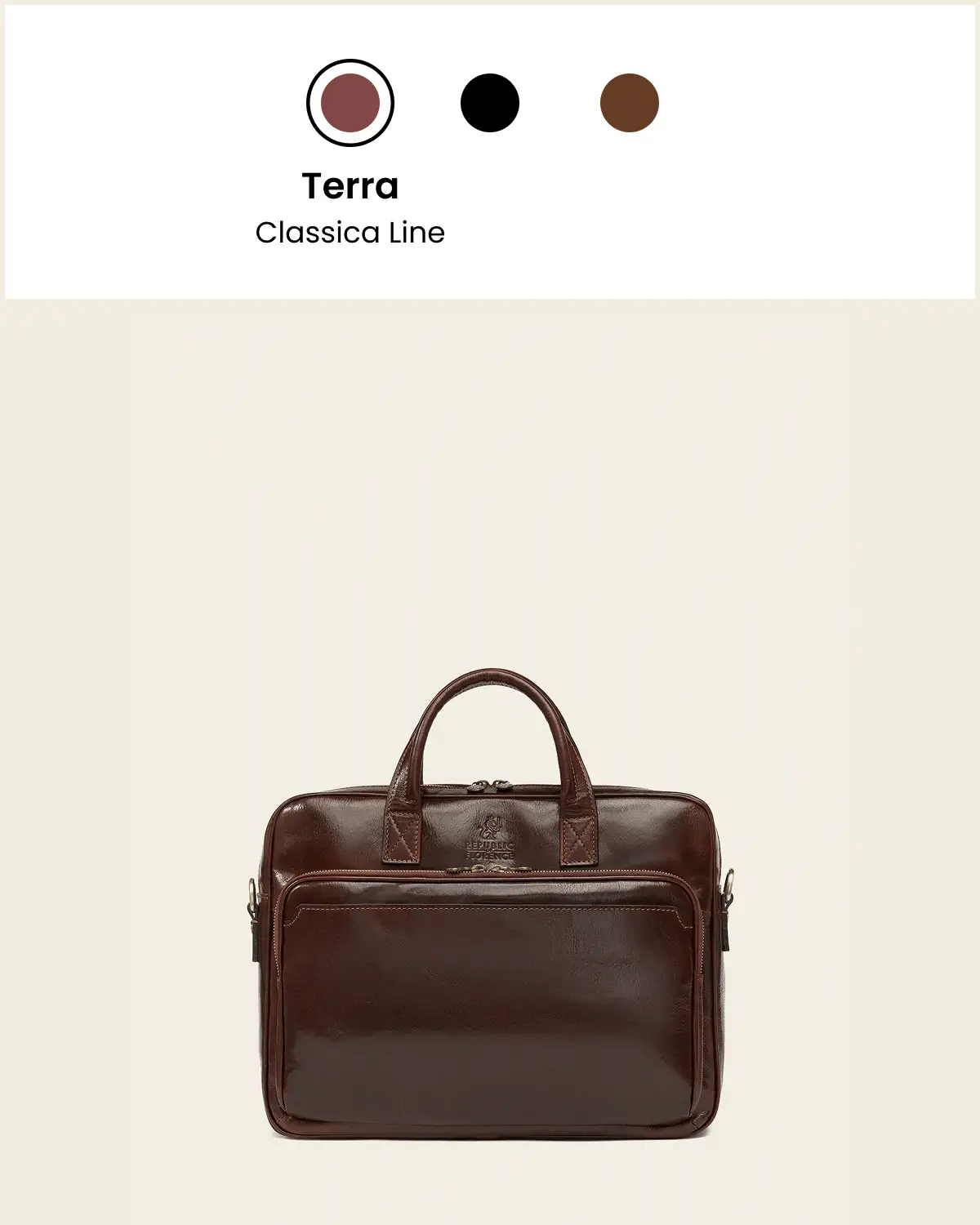 Pretoria Espresso - 15" Leather Laptop Briefcase - Image 10