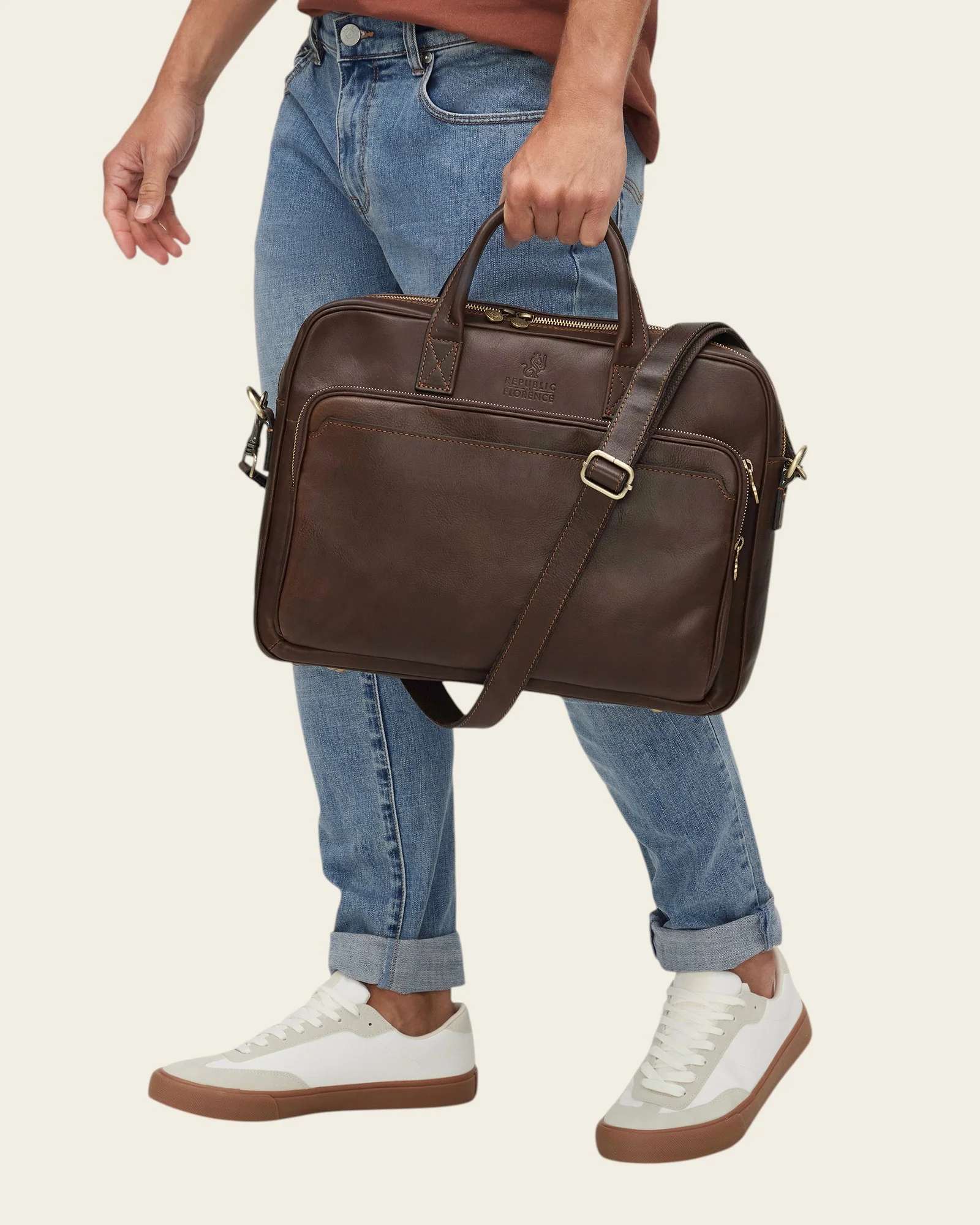 Pretoria Espresso - 15" Leather Laptop Briefcase - Image 3