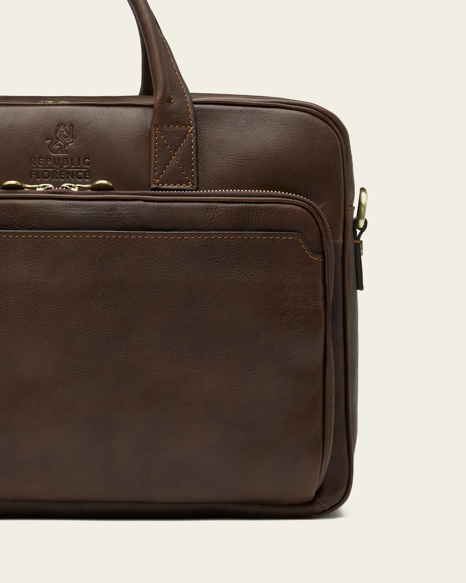 Pretoria Espresso - 15" Leather Laptop Briefcase - Image 4