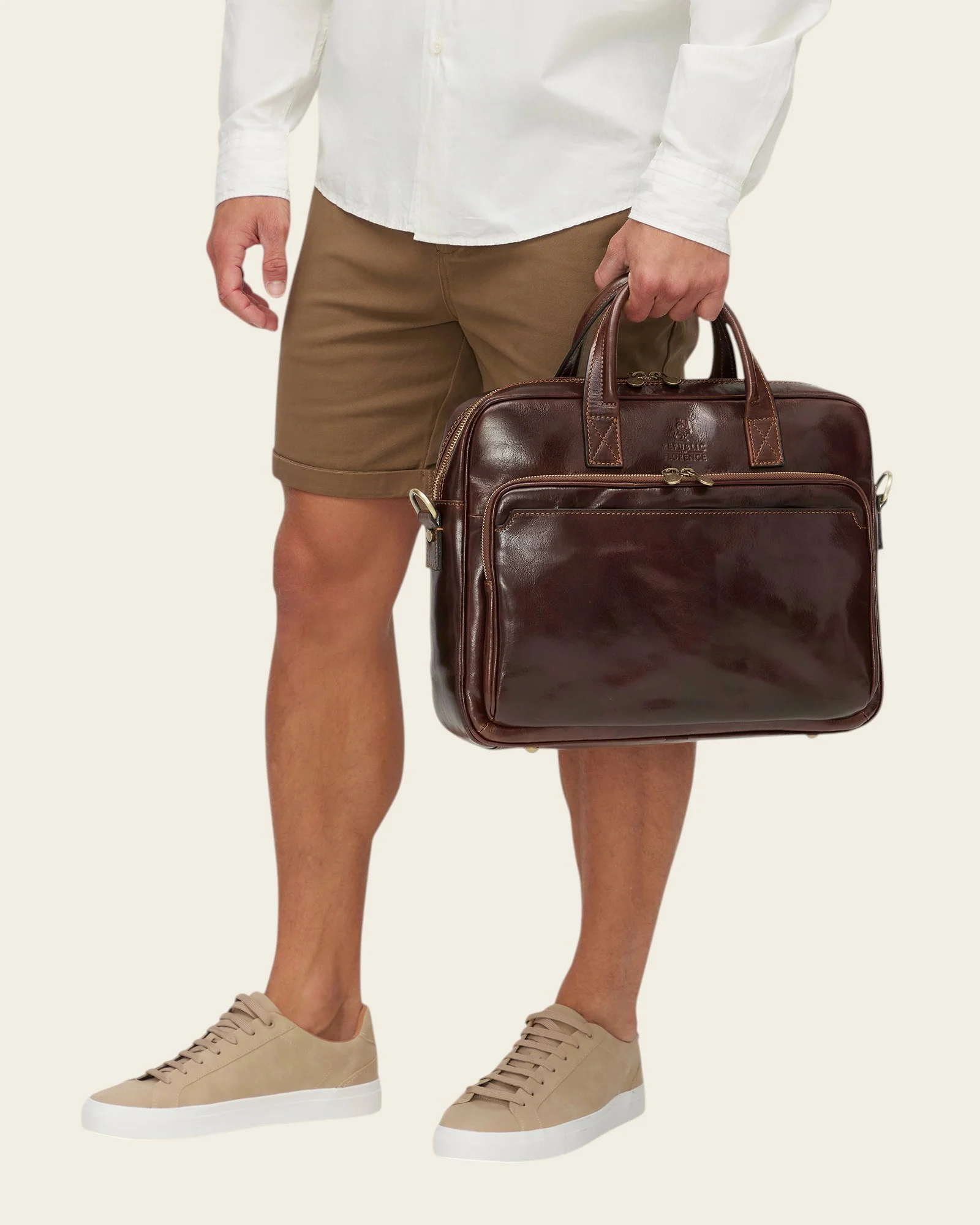 Pretoria Terra - 15" Leather Laptop Briefcase - Image 3
