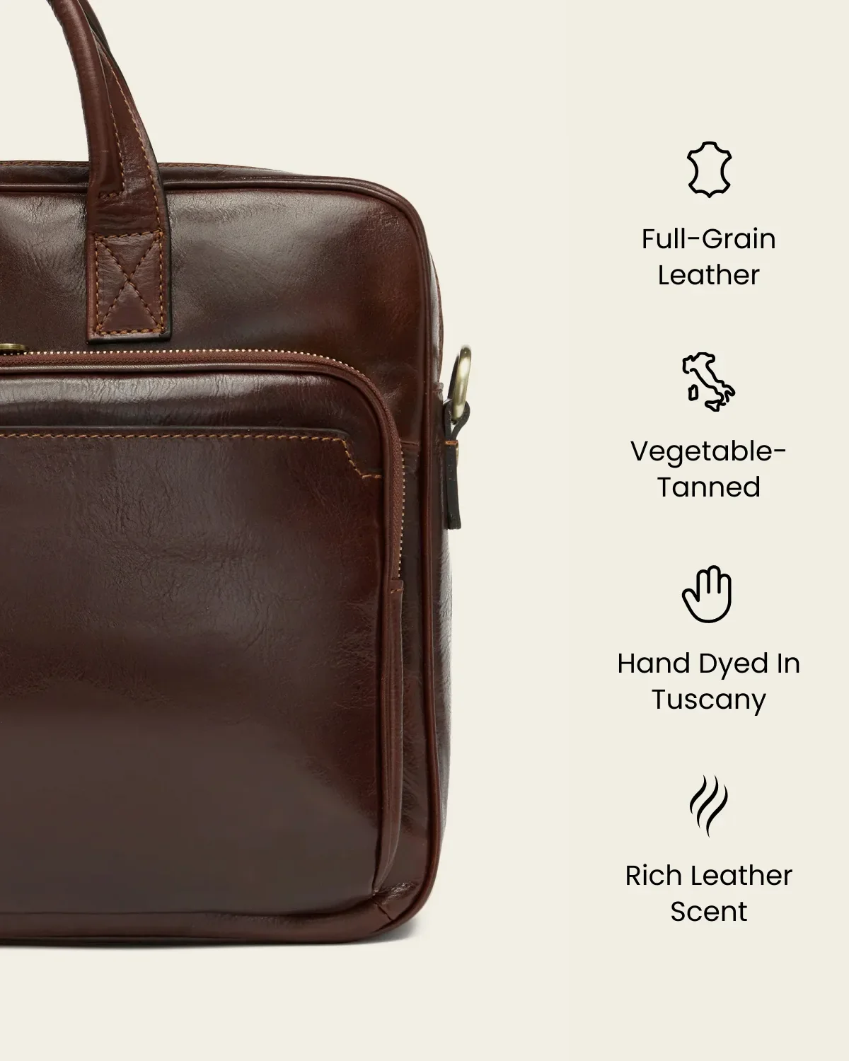 Pretoria Terra - 15" Leather Laptop Briefcase - Image 9