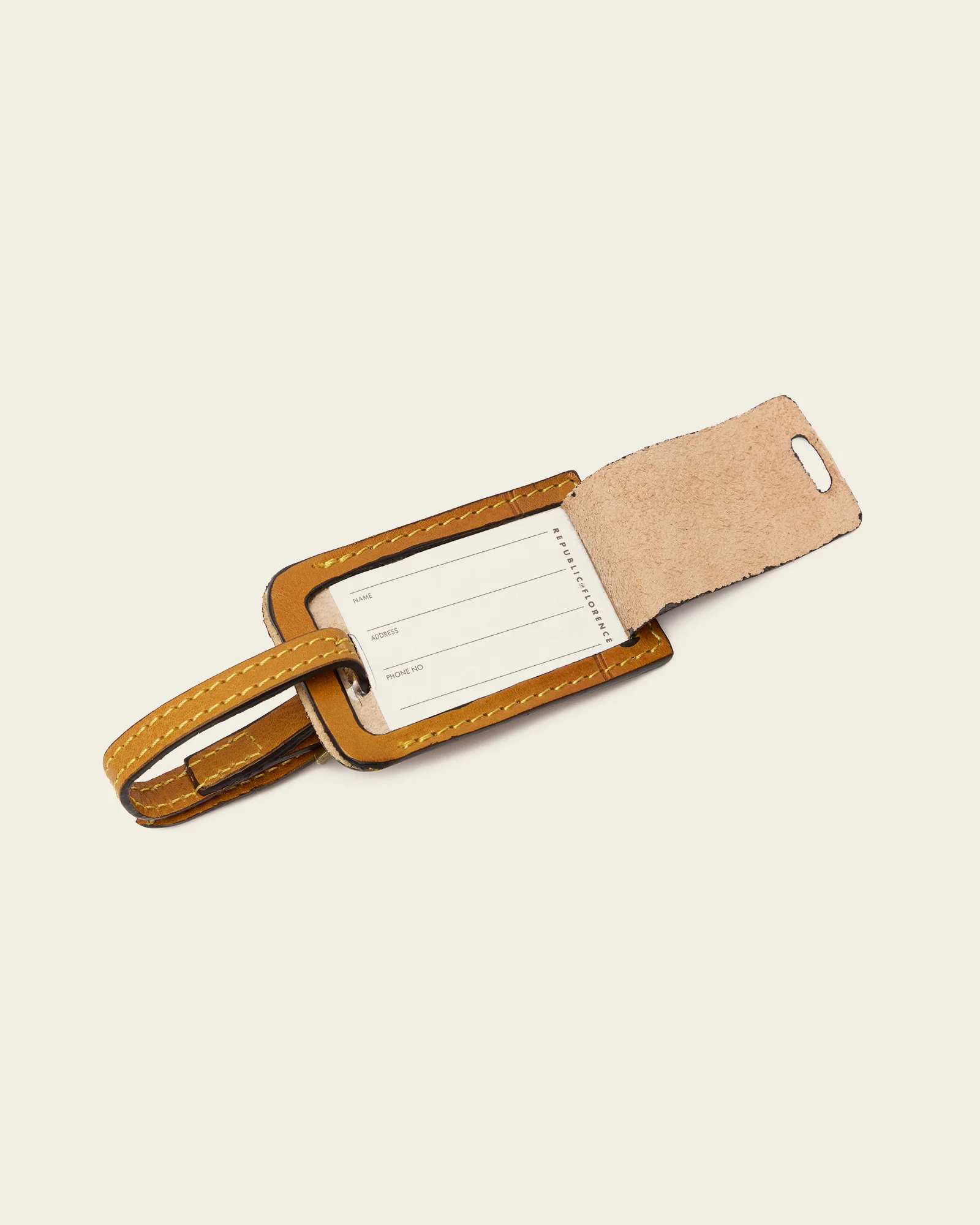 Tag Saffron - Leather Travel Tag - Image 3