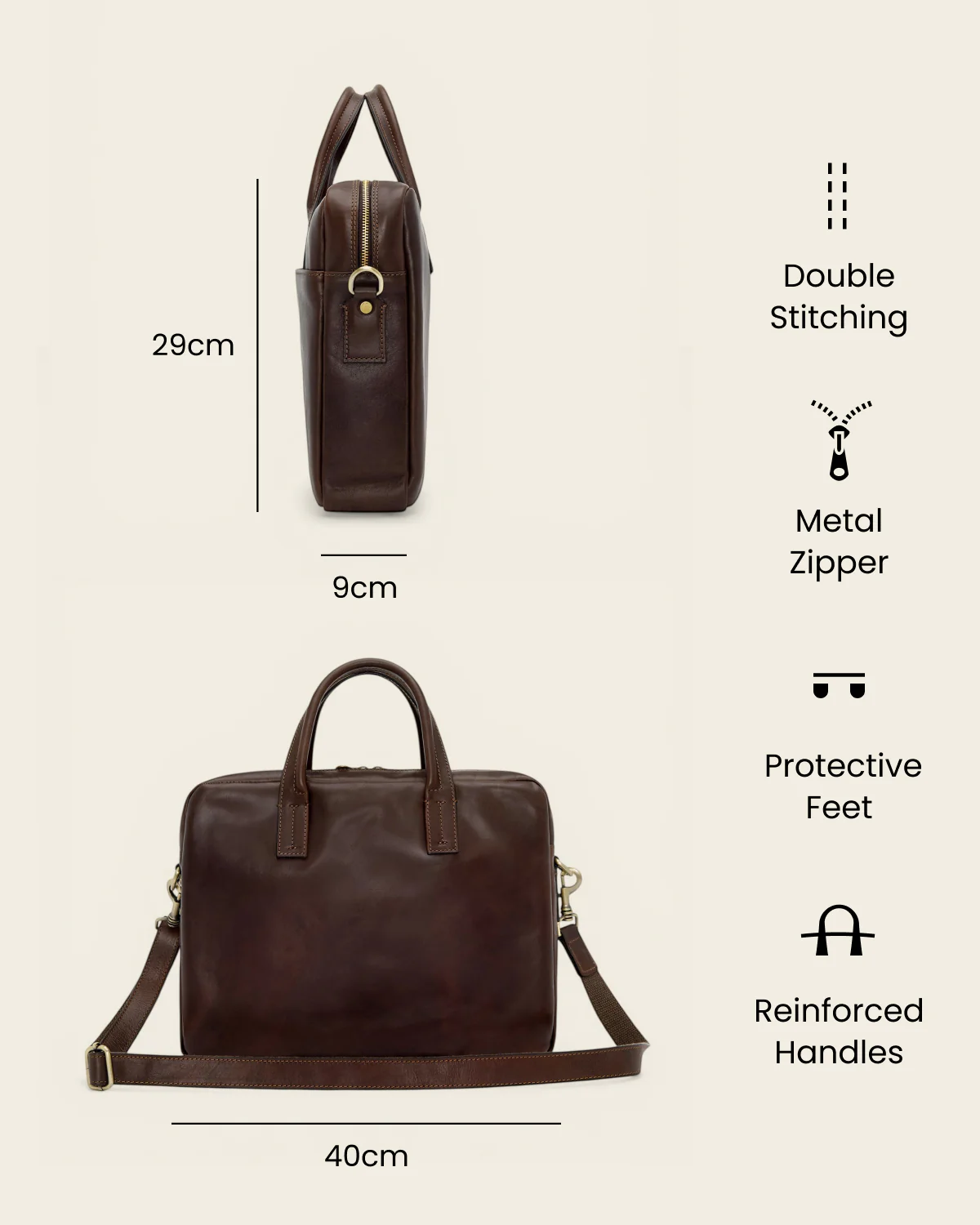 Tokyo Espresso - 16" Laptop Briefcase - Image 7
